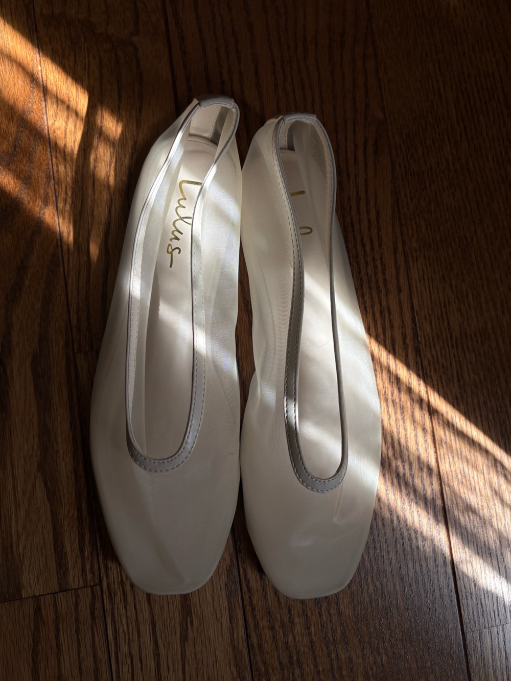 Lulu's Aldan Beige Sheer Mesh Ballet Flats